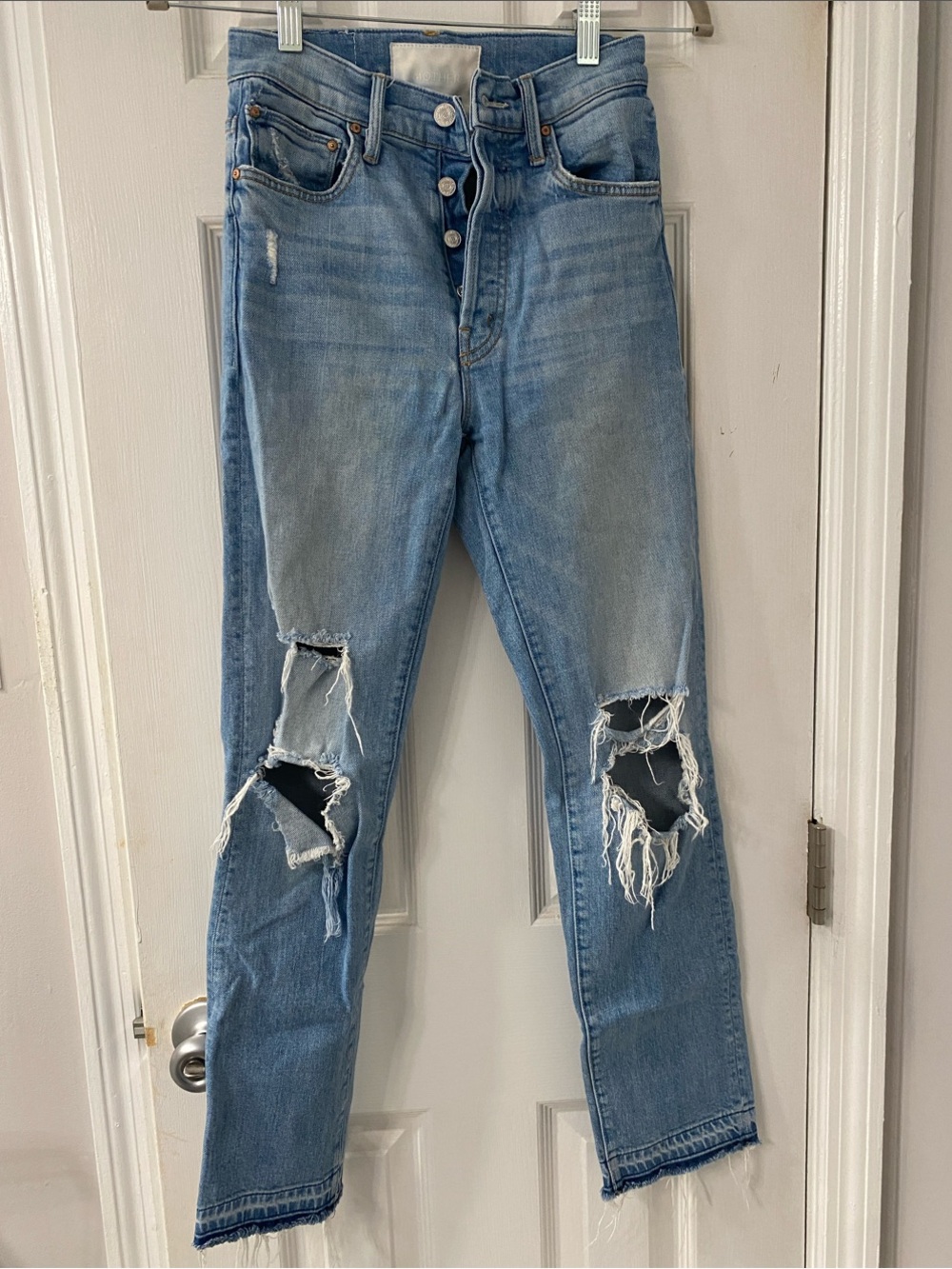 Mother Superior Distressed Straight Fit Women's Jeans